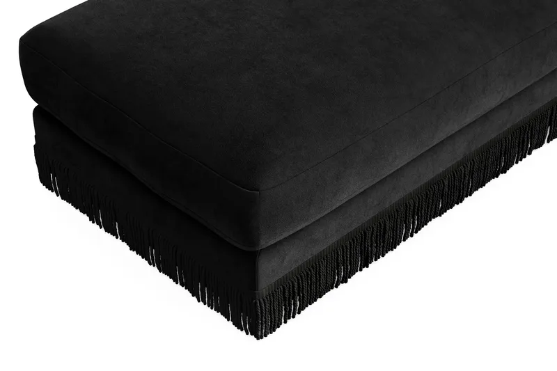 Adelsö by Gynning Rektangulär Fotpall i Sammet - Svart - Möbler - Fåtölj & stolar - Pall & puff - Fotpallar