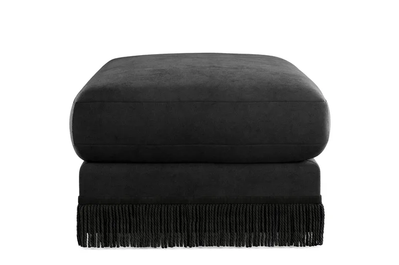 Adelsö by Gynning Rektangulär Fotpall i Sammet - Svart - Möbler - Fåtölj & stolar - Pall & puff - Fotpallar