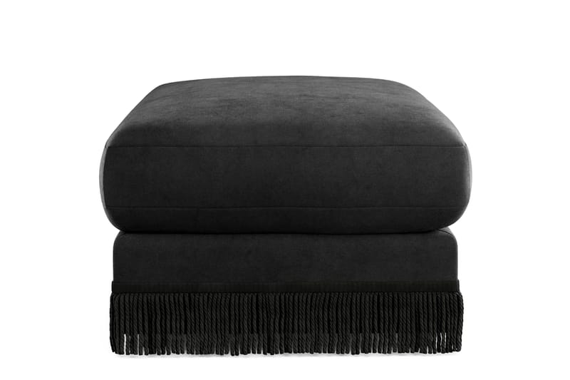 Adelsö by Gynning Rektangulär Fotpall i Sammet - Svart - Möbler - Fåtölj & stolar - Pall & puff - Fotpallar