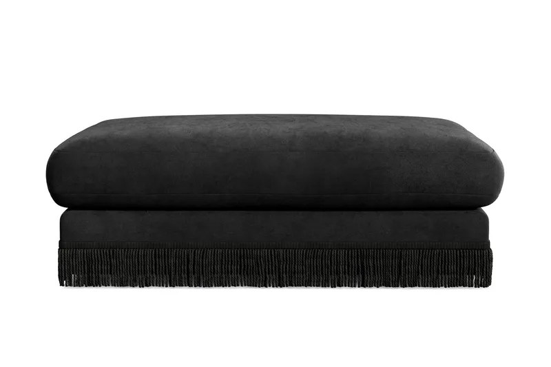 Adelsö by Gynning Rektangulär Fotpall i Sammet, Svart