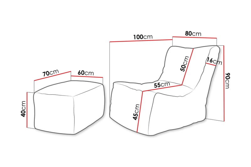 Afridi Sittpuff Utomhus 100 cm - Beige - Möbler - Fåtölj & stolar - Pall & puff - Sittpuff