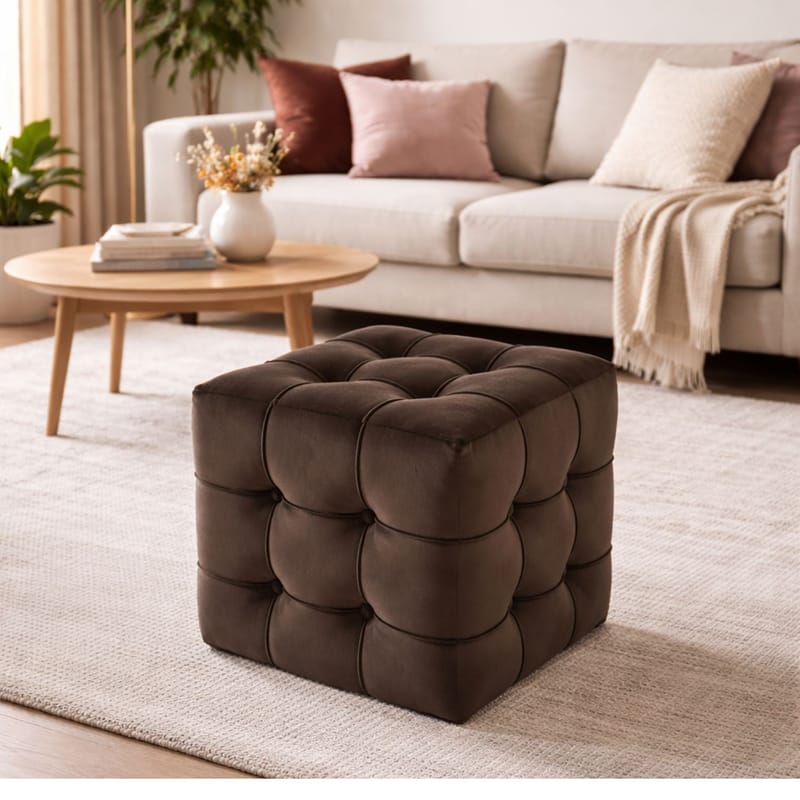 Ameias Sittpuff 42 cm - Brun - Möbler - Fåtölj & stolar - Pall & puff - Sittpuff