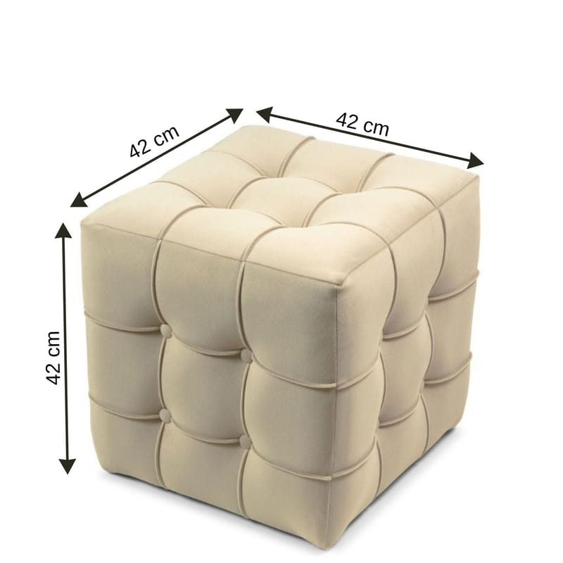 Ameias Sittpuff 42 cm - Cream - Möbler - Fåtölj & stolar - Pall & puff - Sittpuff