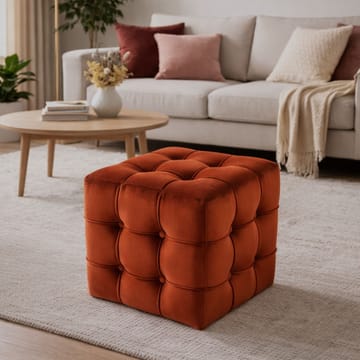 Ameias Sittpuff 42 cm - Orange - Möbler - Fåtölj & stolar - Pall & puff - Sittpuff