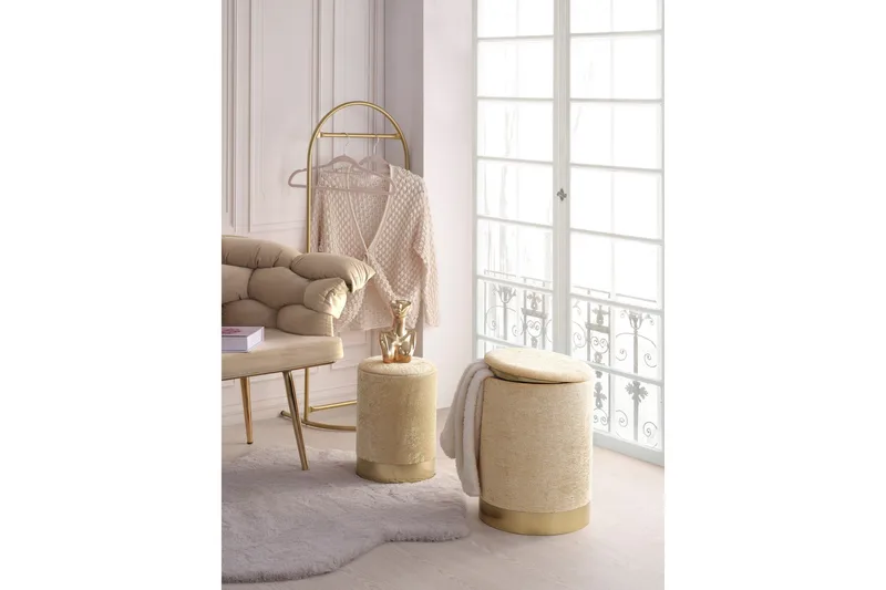 Angola Sittpuff - Beige - Möbler - Fåtölj & stolar - Pall & puff - Sittpuff