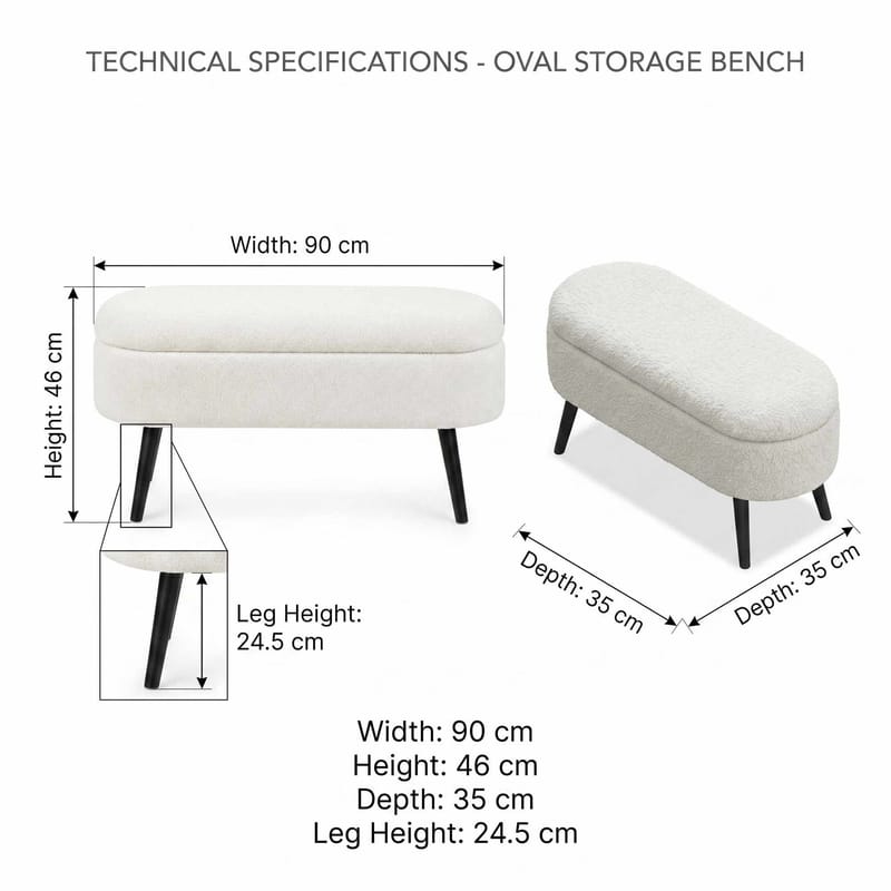 Armenia Sittpuff med förvaring 90 cm - Möbler - Fåtölj & stolar - Pall & puff - Sittpuff