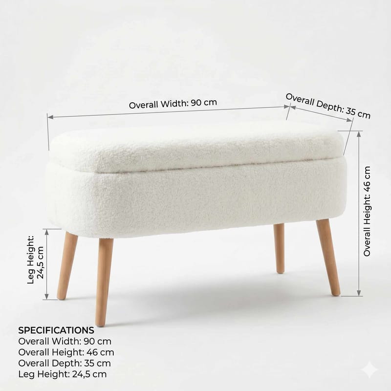 Armenia Sittpuff med förvaring 90 cm - Möbler - Fåtölj & stolar - Pall & puff - Sittpuff