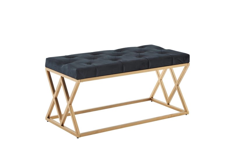 Bänk Wohnling klädd Chesterfield-utseende med sammetsklädsel dubbelsäng - dubbelsäng - Möbler - Fåtölj & stolar - Pall & puff - Fotpallar