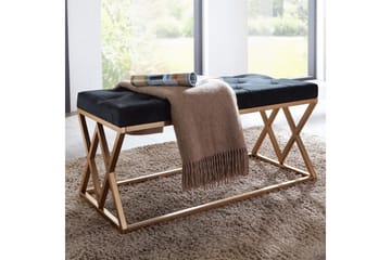Bänk Wohnling klädd Chesterfield-utseende med sammetsklädsel dubbelsäng - dubbelsäng - Möbler - Fåtölj & stolar - Pall & puff - Fotpallar