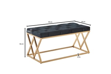 Bänk Wohnling klädd Chesterfield-utseende med sammetsklädsel dubbelsäng - dubbelsäng - Möbler - Fåtölj & stolar - Pall & puff - Fotpallar