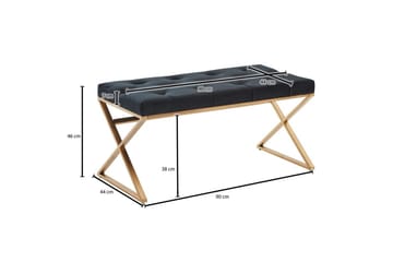 Bänk Wohnling klädd Chesterfield-utseende med sammetsklädsel enkel ram - enkel ram - Möbler - Fåtölj & stolar - Pall & puff - Fotpallar