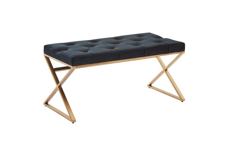 Bänk Wohnling klädd Chesterfield-utseende med sammetsklädsel enkel ram - enkel ram - Möbler - Fåtölj & stolar - Pall & puff - Fotpallar
