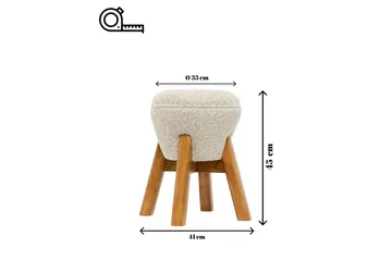 Brenric Howard fotpall 38 cm - Cream/Valnöt - Möbler - Fåtölj & stolar - Pall & puff - Fotpallar