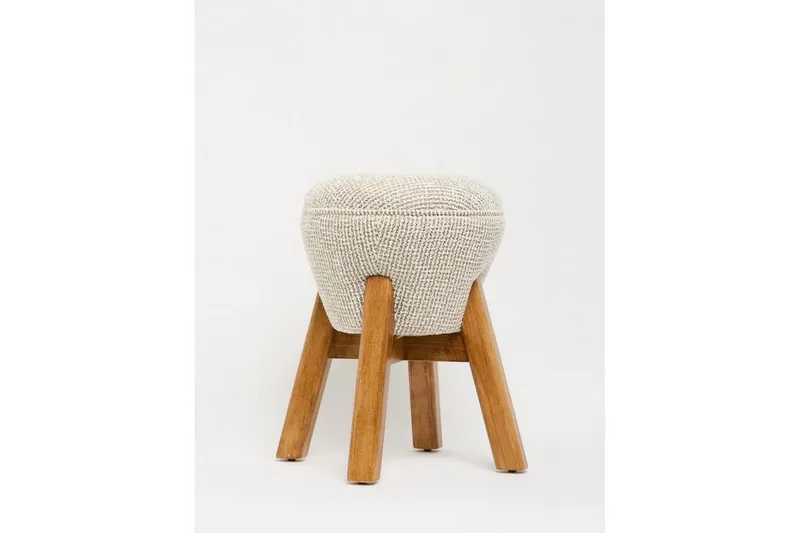 Brenric Howard fotpall 38 cm, Cream/Valnöt