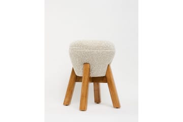 Brenric Howard fotpall 38 cm - Cream/Valnöt - Möbler - Fåtölj & stolar - Pall & puff - Fotpallar