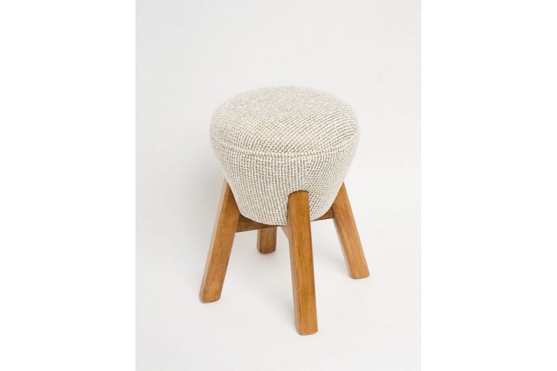 Brenric Howard fotpall 38 cm - Cream/Valnöt - Möbler - Fåtölj & stolar - Pall & puff - Fotpallar