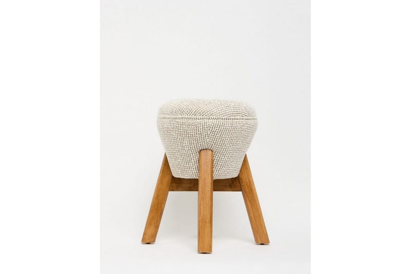 Brenric Howard fotpall 38 cm - Cream/Valnöt - Möbler - Fåtölj & stolar - Pall & puff - Fotpallar