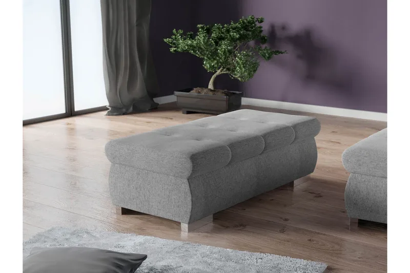 Cerys Fotpall 120 cm - Grå - Möbler - Fåtölj & stolar - Pall & puff - Fotpallar