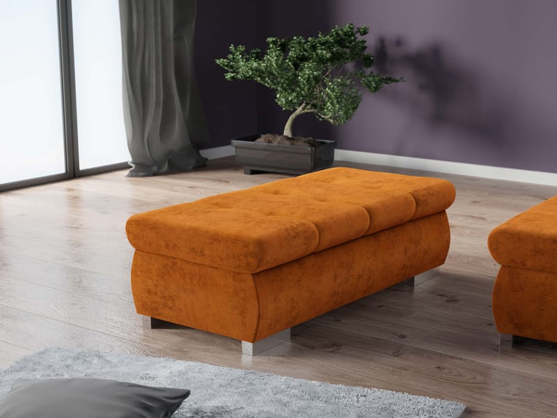 Cerys Fotpall 120 cm - Orange - Möbler - Fåtölj & stolar - Pall & puff - Fotpallar