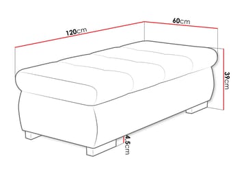Cerys Fotpall 120 cm - Orange - Möbler - Fåtölj & stolar - Pall & puff - Fotpallar