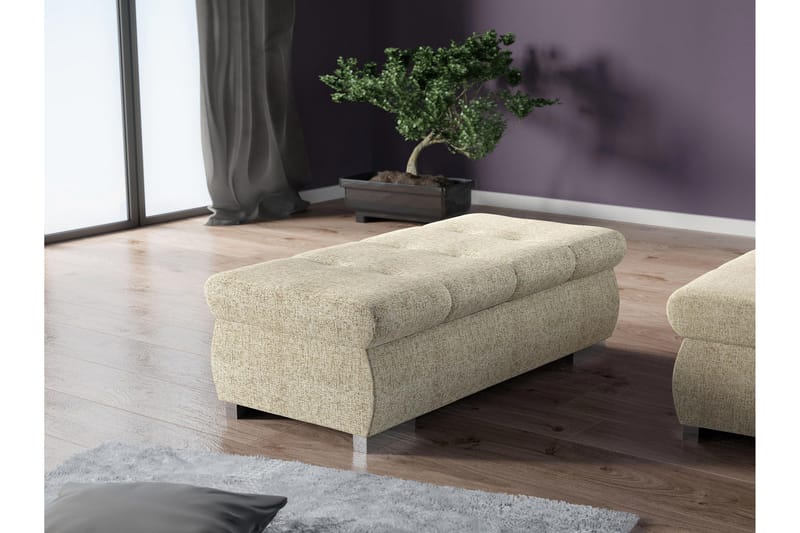 Cerys Fotpall 60 cm - Beige - Möbler - Fåtölj & stolar - Pall & puff - Fotpallar