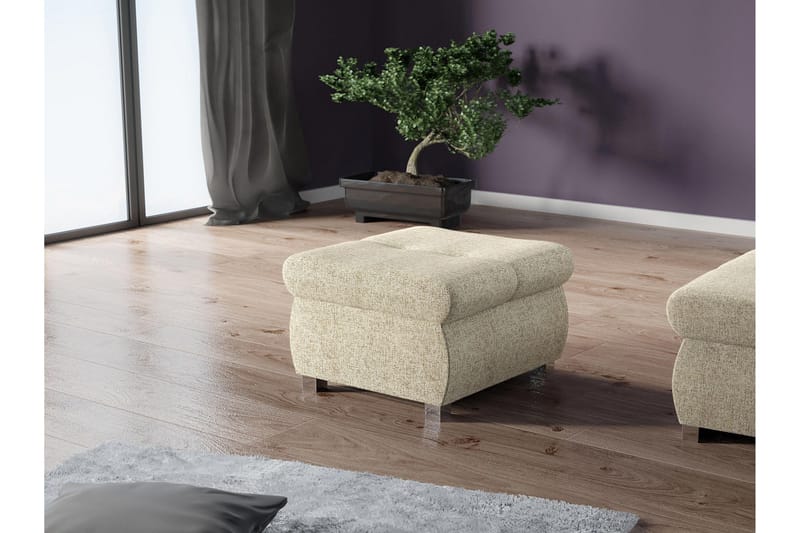 Cerys Fotpall 60 cm - Beige - Möbler - Fåtölj & stolar - Pall & puff - Fotpallar
