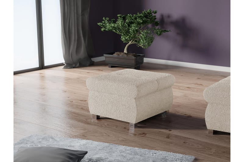 Cerys Fotpall 60 cm - Beige - Möbler - Fåtölj & stolar - Pall & puff - Fotpallar