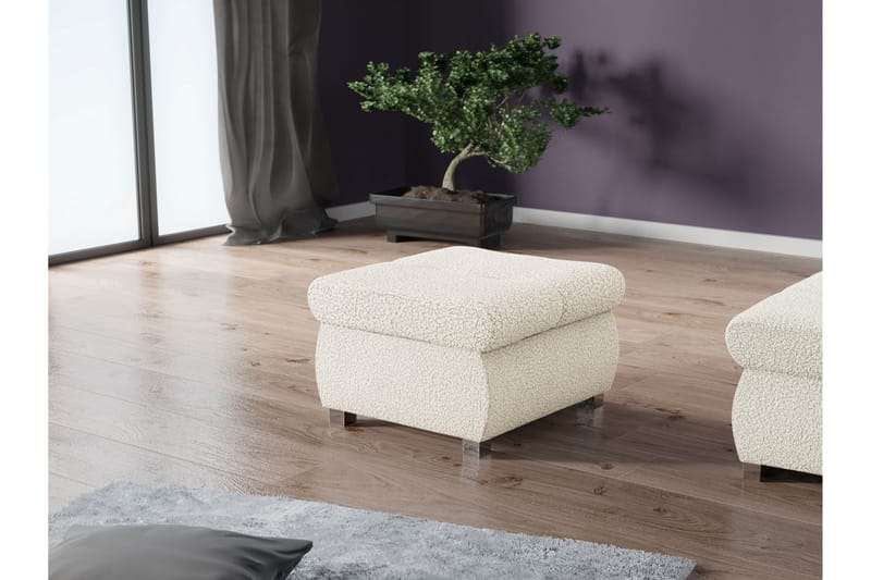 Cerys Fotpall 60 cm - Beige - Möbler - Fåtölj & stolar - Pall & puff - Fotpallar