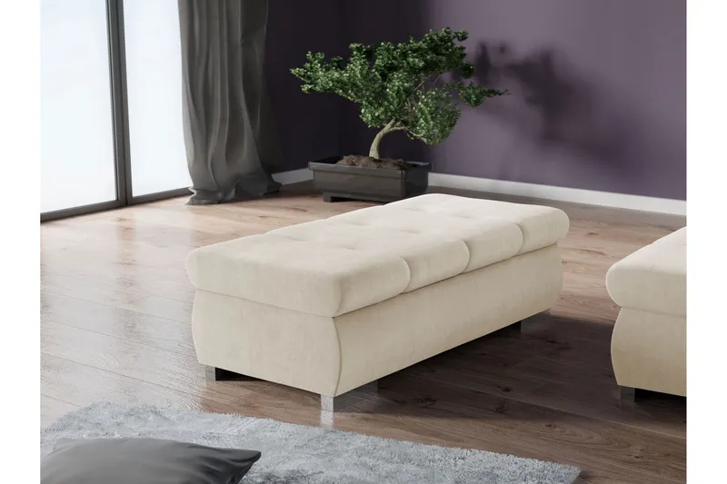 Cerys Fotpall 60 cm - Beige - Möbler - Fåtölj & stolar - Pall & puff - Fotpallar