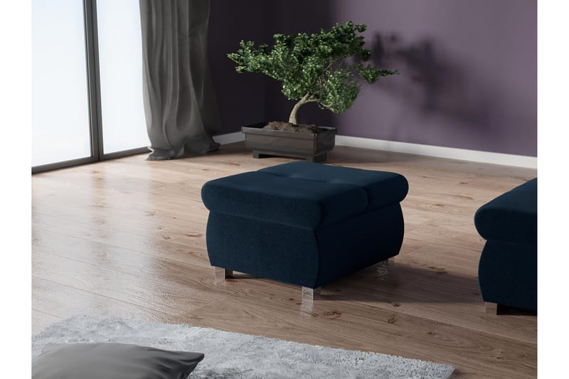 Cerys Fotpall 60 cm - Blå - Möbler - Fåtölj & stolar - Pall & puff - Fotpallar