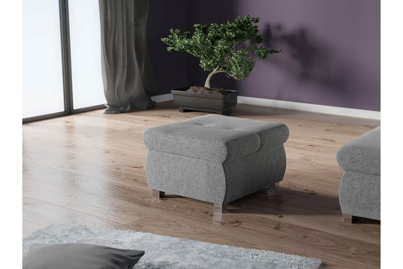 Cerys Fotpall 60 cm - Grå - Möbler - Fåtölj & stolar - Pall & puff - Fotpallar