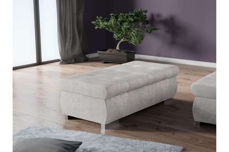 Cerys Fotpall 60 cm - Grå - Möbler - Fåtölj & stolar - Pall & puff - Fotpallar