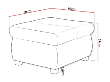 Cerys Fotpall 60 cm - Grå - Möbler - Fåtölj & stolar - Pall & puff - Fotpallar