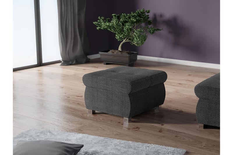 Cerys Fotpall 60 cm - Mörkgrå - Möbler - Fåt�ölj & stolar - Pall & puff - Fotpallar
