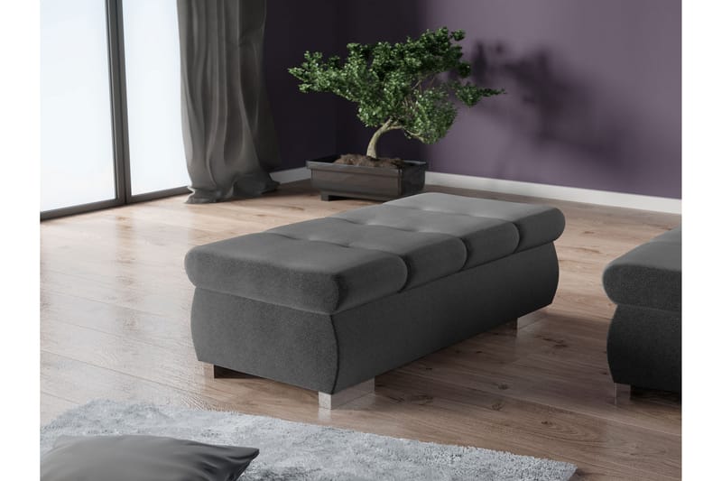 Cerys Fotpall 60 cm - Mörkgrå - Möbler - Fåt�ölj & stolar - Pall & puff - Fotpallar