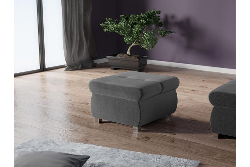Cerys Fotpall 60 cm - Mörkgrå - Möbler - Fåt�ölj & stolar - Pall & puff - Fotpallar
