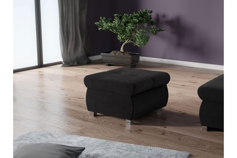 Cerys Fotpall 60 cm - Svart - Möbler - Fåtölj & stolar - Pall & puff - Fotpallar