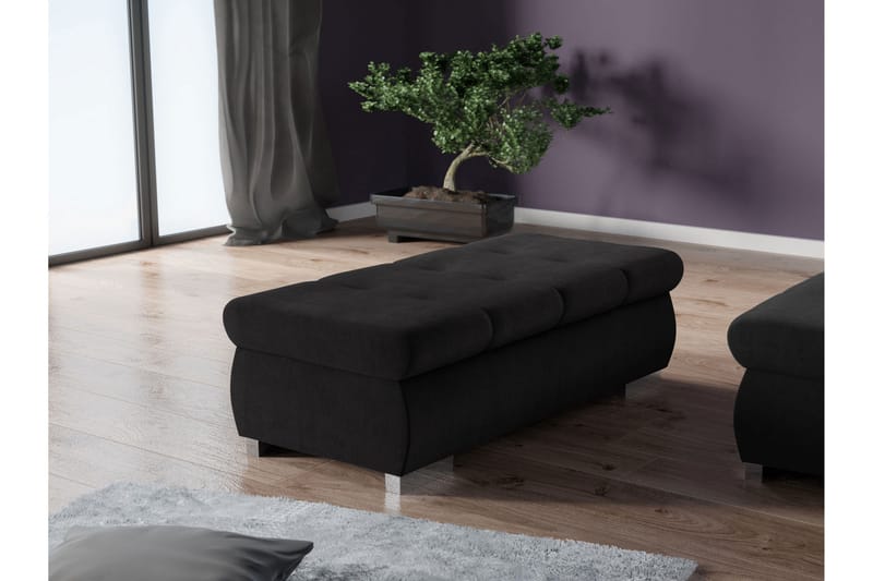 Cerys Fotpall 60 cm - Svart - Möbler - Fåtölj & stolar - Pall & puff - Fotpallar