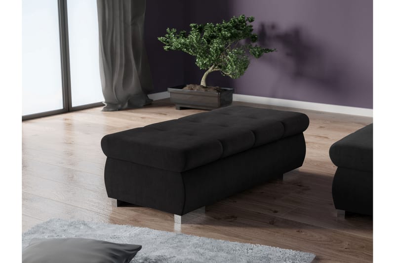 Cerys Fotpall 60 cm - Svart - Möbler - Fåtölj & stolar - Pall & puff - Fotpallar