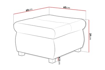 Cerys Fotpall 60 cm - Vit/Brun - Möbler - Fåtölj & stolar - Pall & puff - Fotpallar