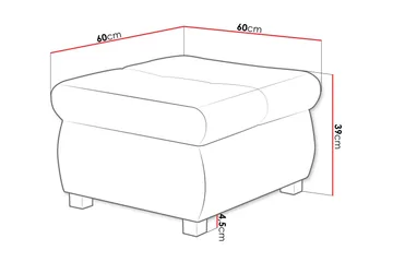 Cerys Fotpall 60 cm - Vit/Grå - Möbler - Fåtölj & stolar - Pall & puff - Fotpallar