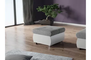 Cerys Fotpall 60 cm - Vit/Grå - Möbler - Fåtölj & stolar - Pall & puff - Fotpallar