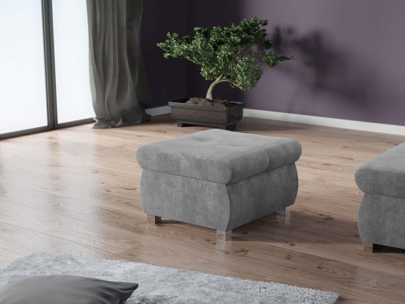 Cerys Fotpall - grå - Möbler - Fåtölj & stolar - Pall & puff - Sittpuff