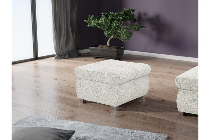 Cerys Sittpuff - Vit - Möbler - Fåtölj & stolar - Pall & puff - Sittpuff