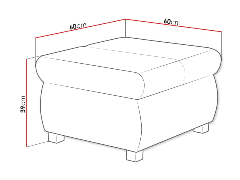 Cillo Fotpall 60 cm - Möbler - Fåtölj & stolar - Pall & puff - Sittpuff