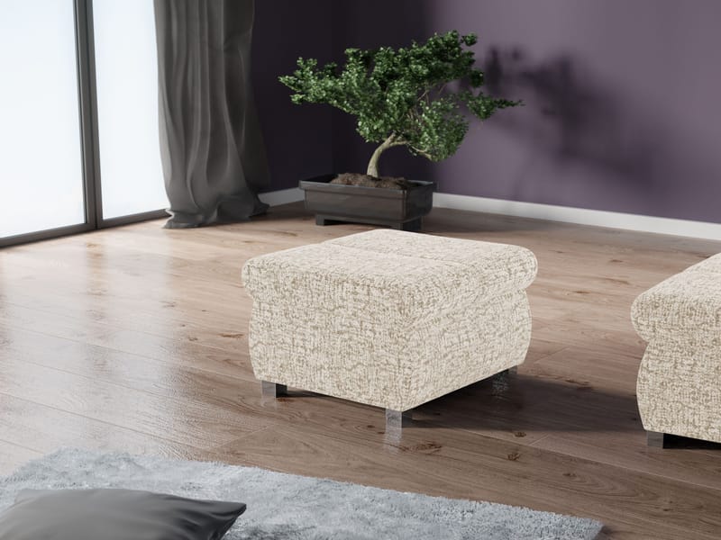 Cillo Fotpall - beige - Möbler - Fåtölj & stolar - Pall & puff - Sittpuff