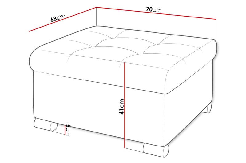 Dynir Fotpall 68 cm - Grå - Möbler - Fåtölj & stolar - Pall & puff - Fotpallar