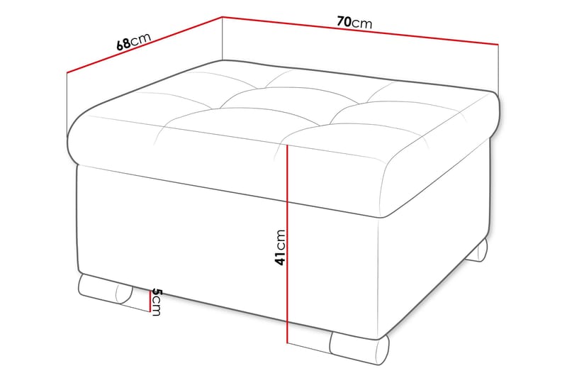 Dynir Fotpall 68 cm - Marinblå - Möbler - Fåtölj & stolar - Pall & puff - Fotpallar