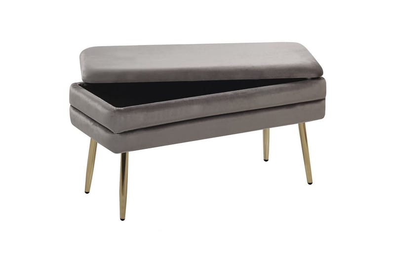 Förvaringsbänk Durham Grå - Grå - Möbler - Fåtölj & stolar - Pall & puff - Fotpallar