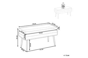 Förvaringsbänk Durham Grå - Grå - Möbler - Fåtölj & stolar - Pall & puff - Fotpallar